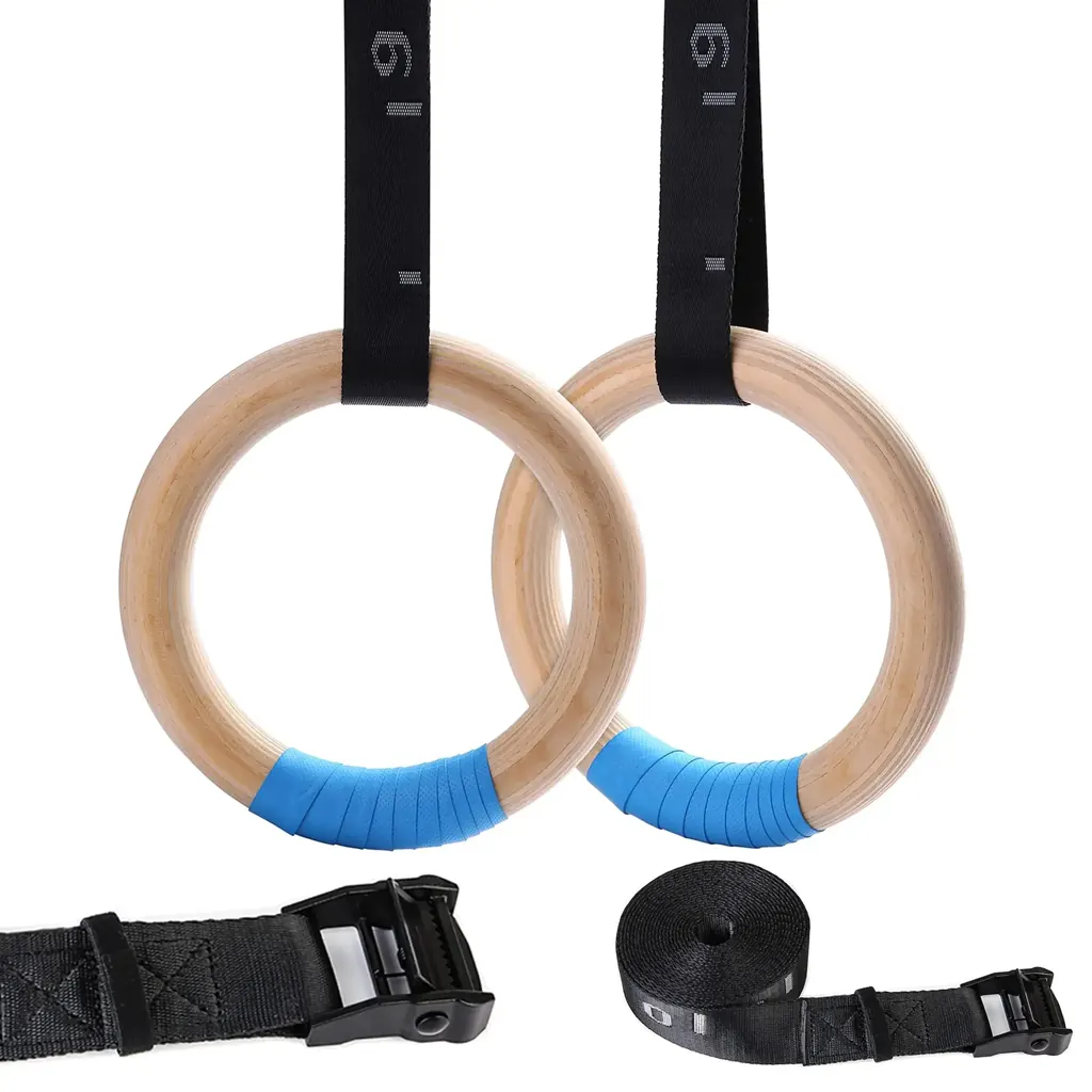 Gymnastic Rings Wood Suspension