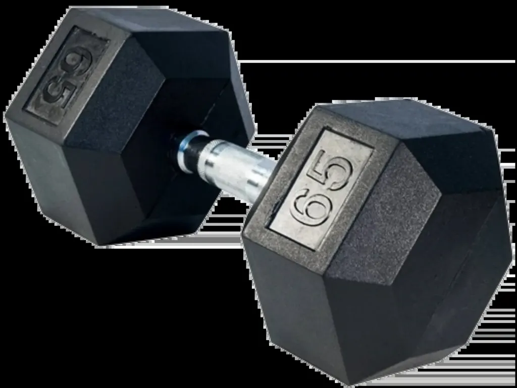 Hex Dumbbell Rubber Coated Single
